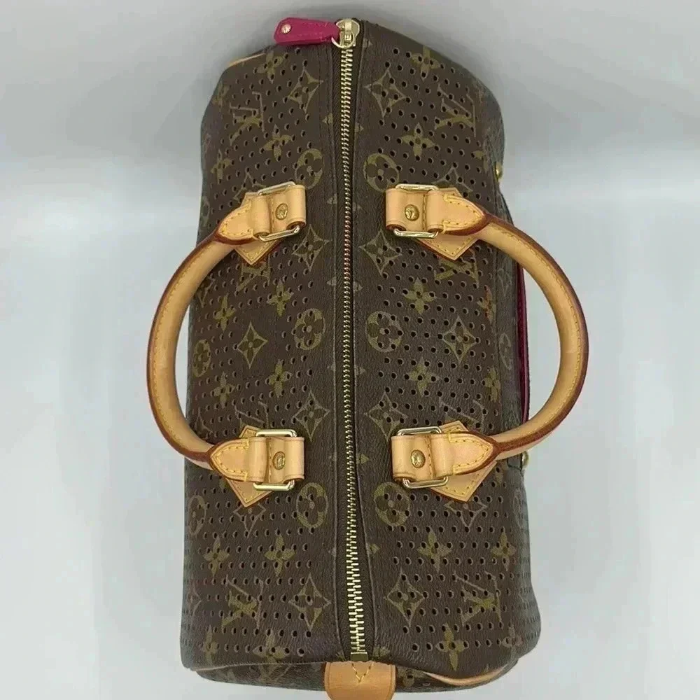 Louis Vuitton Speedy 30 Fuchsia Limited monogram perforated bag purse - Picture 5 of 13